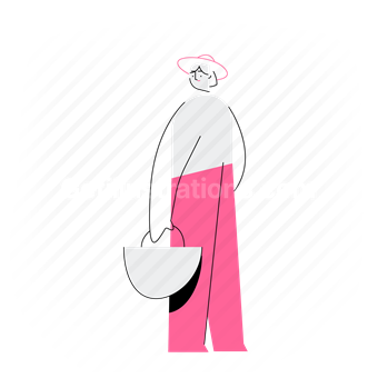 character, bag woman, bag, woman, female, person